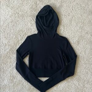 Lululemon Athletica Black Cropped Hoodie Sweatshirt